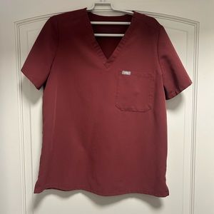 Figs Scrub Top Catarina Dark Cherry